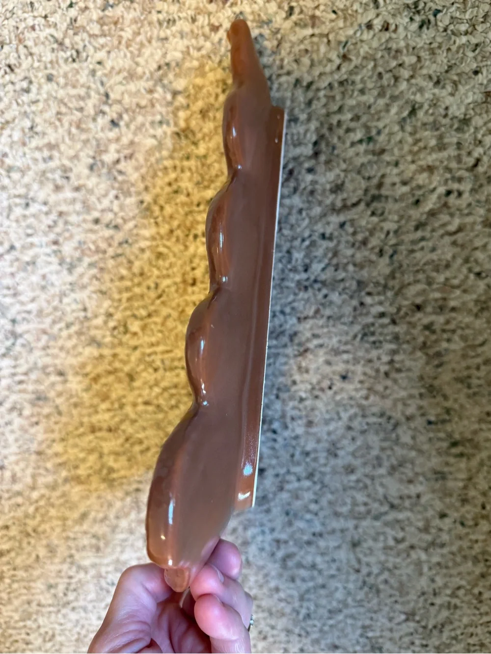 Pottery Barn Brown Ceramic Christmas Tree Platter with White Trim